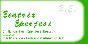 beatrix eperjesi business card